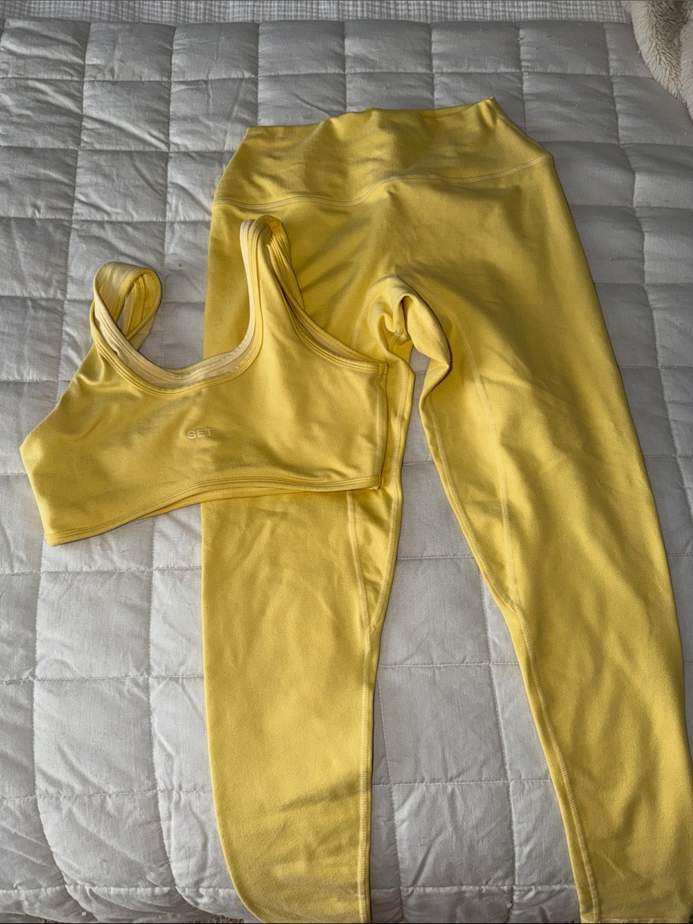 SET Active Yellow Seamless Sports Bra and Leggings Set